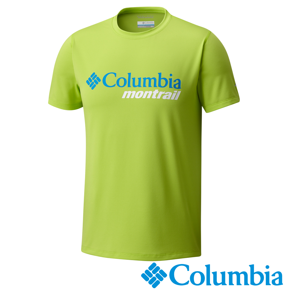 Columbia哥倫比亞 男款-野跑防曬30短袖上衣-蘋果青 UXE00080AP