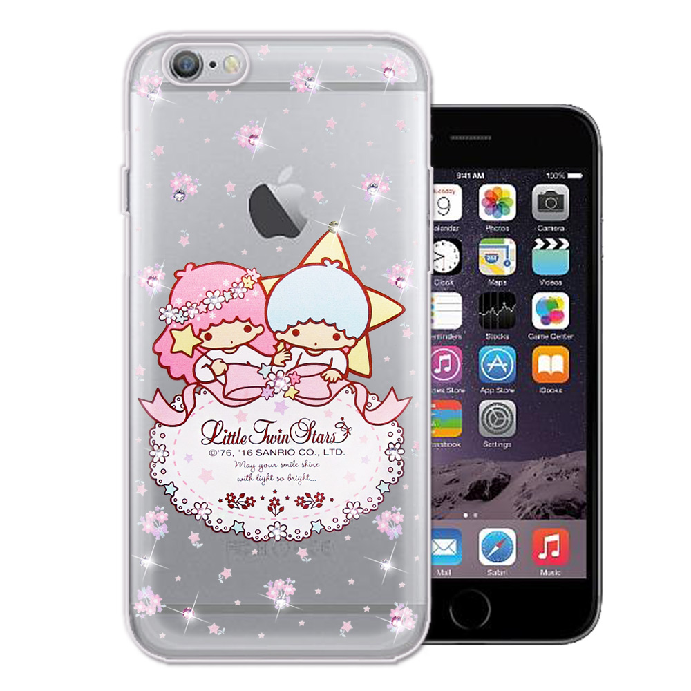 三麗鷗 雙子星仙子 iPhone 6s/6 plus 5.5吋 水鑽軟式手機殼(花語蕾絲)