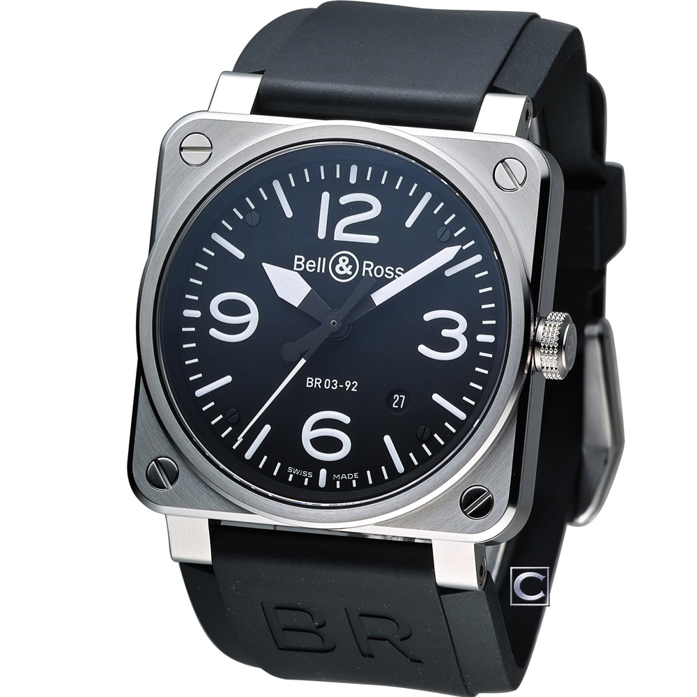 Bell & Ross 飛鷹戰士自動機械腕錶-黑/42mm
