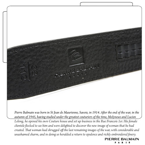 PB 皮爾帕門-都會設計菱點中橫款-頭層牛皮自動扣皮帶-855