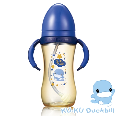 KUKU酷咕鴨-PPSU星燦寬口葫蘆成長奶瓶280ml(5858藍)