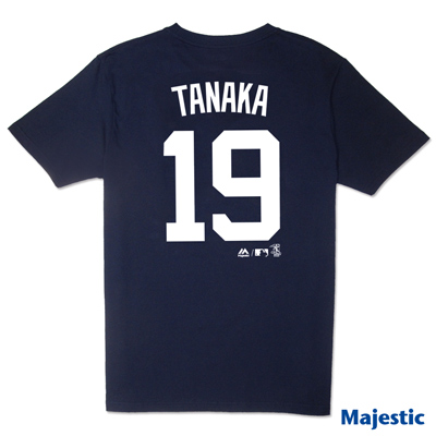 Majestic-紐約洋基隊TANAKA背號19號T恤-深藍