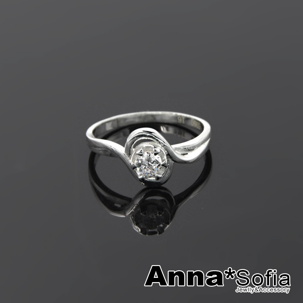 AnnaSofia 衷心美鑽 925純銀戒指(共有二尺寸)