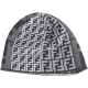 FENDI 經典雙F織紋針織帽(灰色/100%WOOL) product thumbnail 1