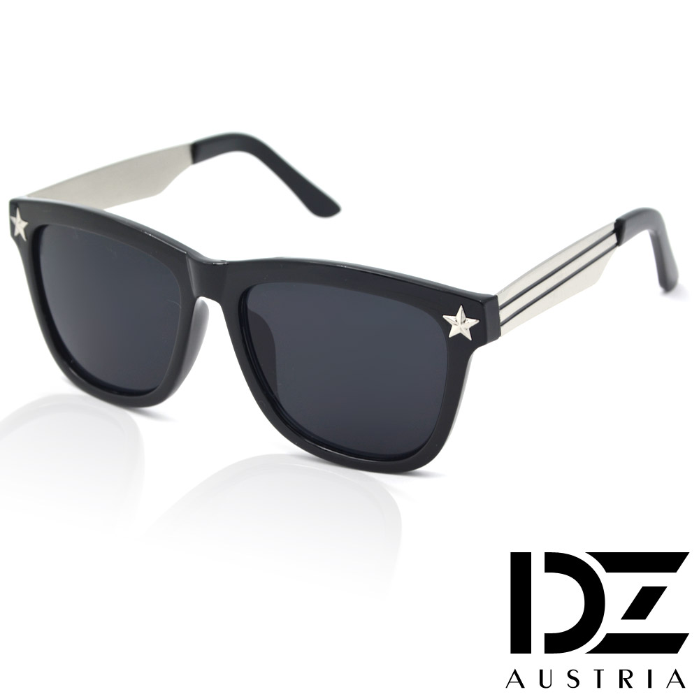 DZ 街頭星潮 抗UV造型太陽眼鏡墨鏡(銀腳灰片)