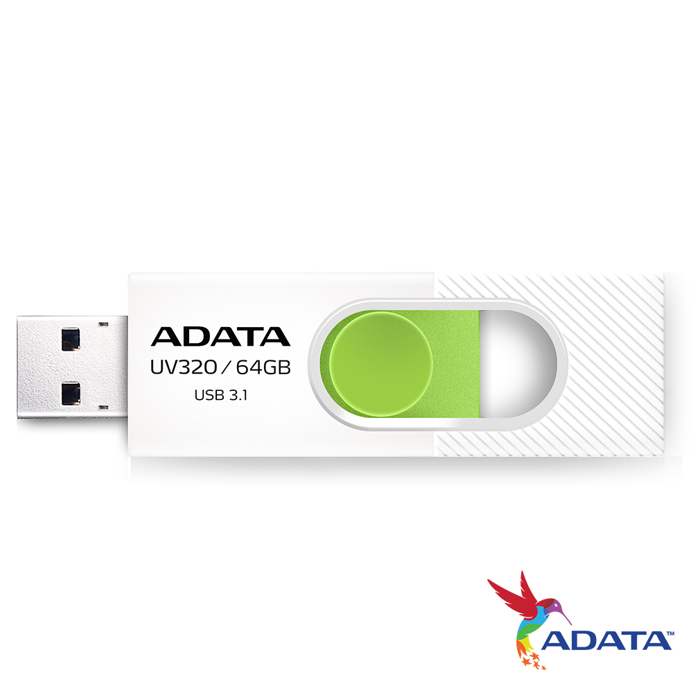 ADATA威剛 UV320 64GB USB3.1隨身碟(白)