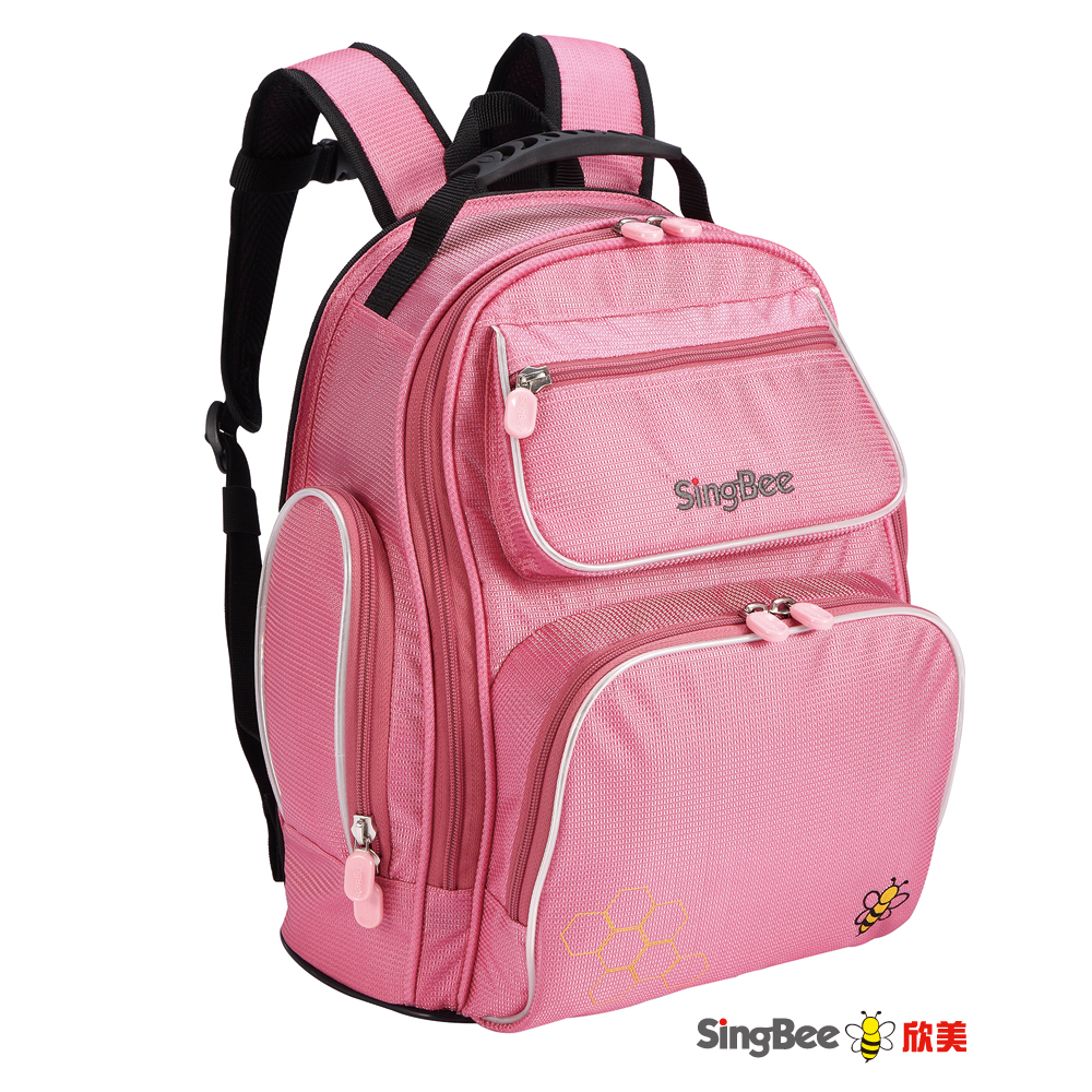 SingBee欣美 兒童護脊書包－粉紅色