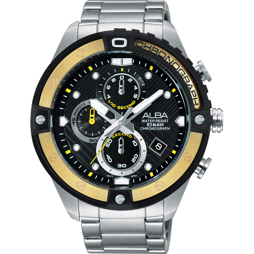 ALBA ACTIVE 活力運動時尚計時腕錶(AM3324X1)-黑/46mm