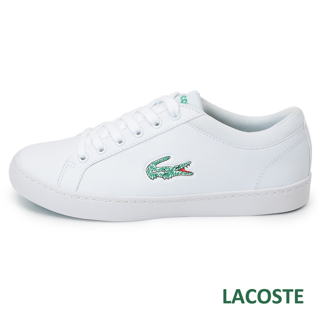 LACOSTE 女用休閒鞋-白/綠