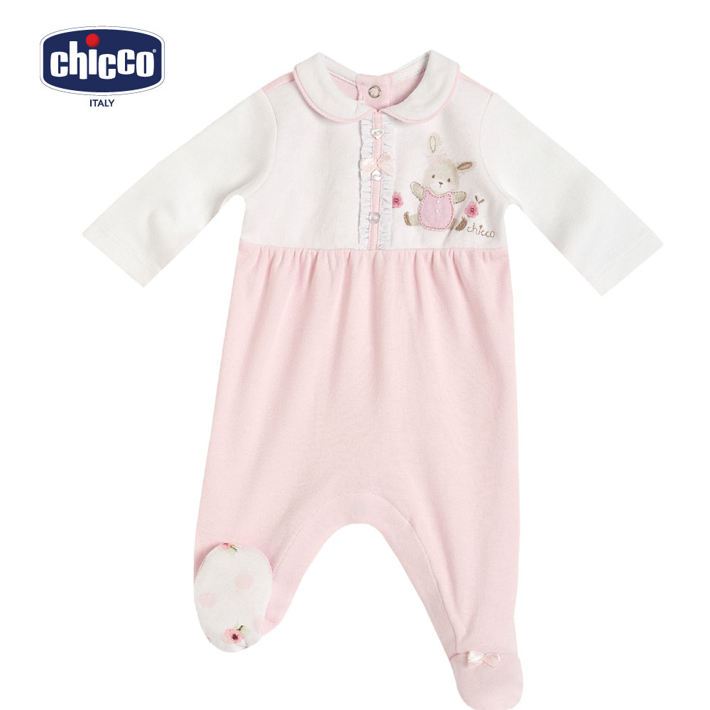 chicco-玫瑰庭園公主領後開長袖兔裝(3-12個月)