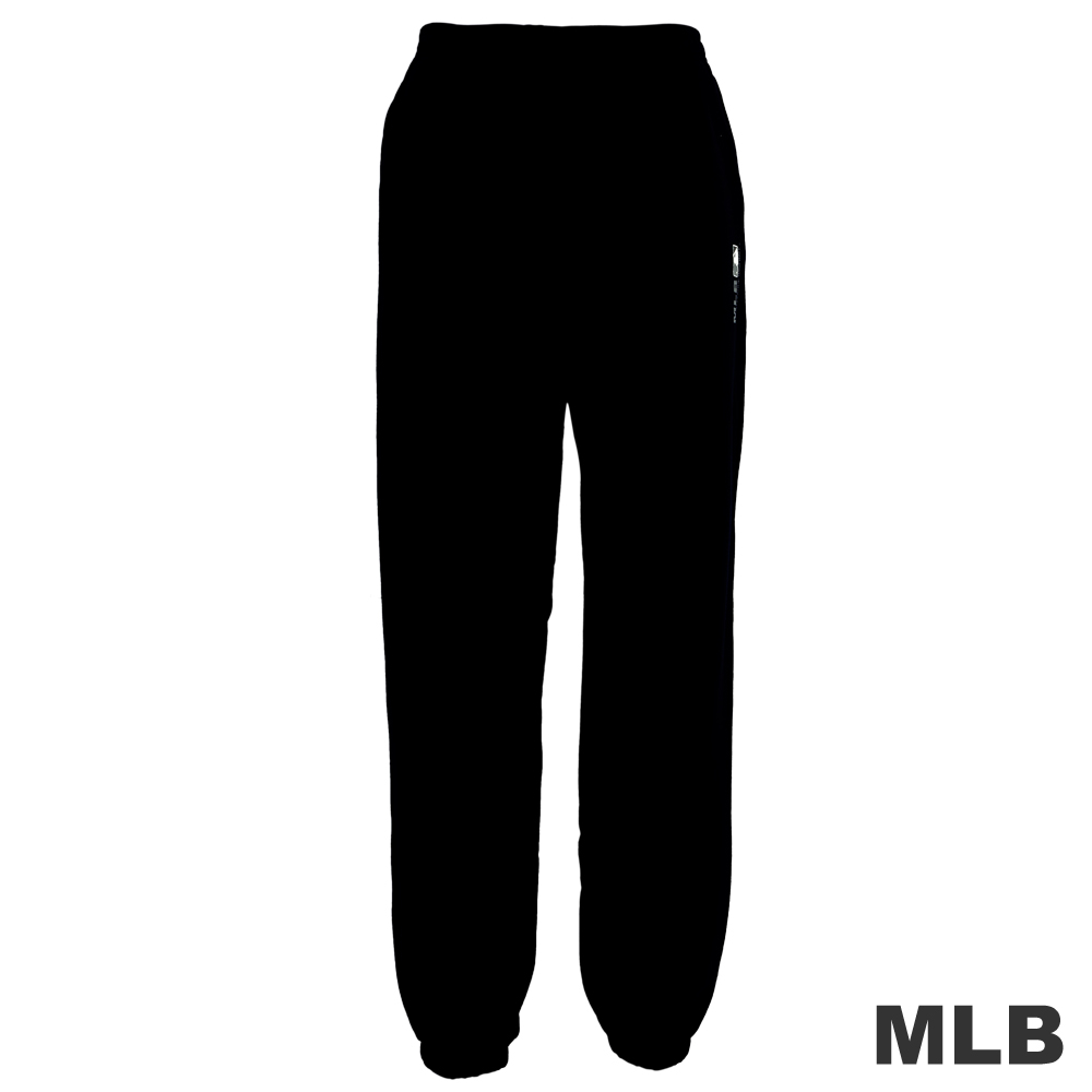 MLB-LOGO MAN縮口印花厚長褲-黑(男)