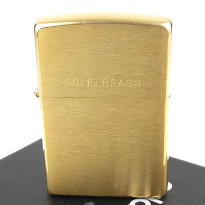 【ZIPPO】美系~Solid Brass~拉絲打磨金色霧面
