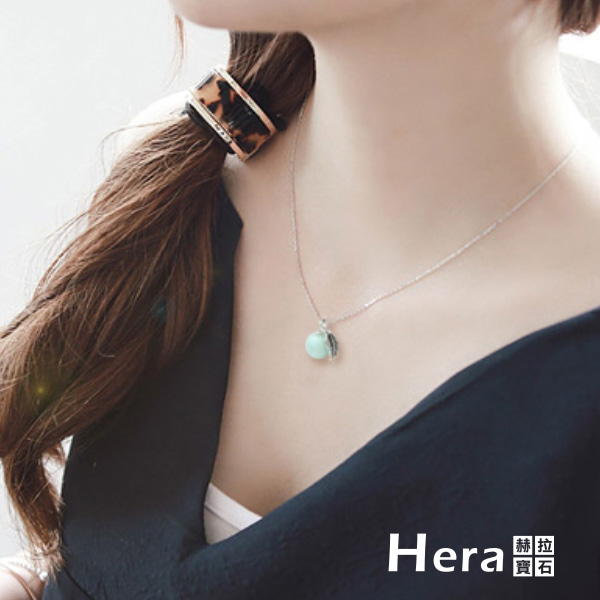 Hera925純銀手作天然天河石羽毛項鍊/鎖骨鍊