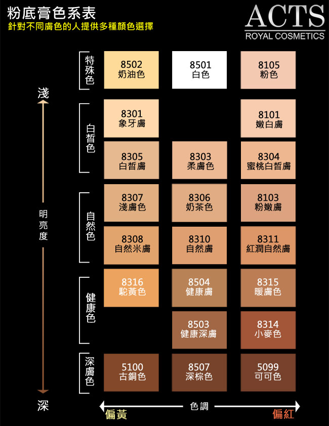 ACTS維詩彩妝 淨透無暇粉底膏淺膚色8307