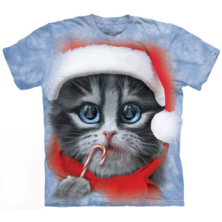 摩達客美國進口The Mountain大臉聖誕貓短袖T恤