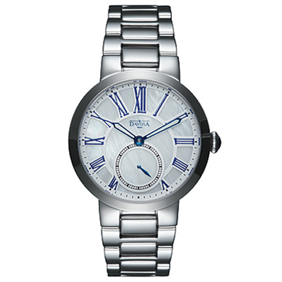 DAVOSA Calypso 小秒針時尚腕錶-白珍珠貝/35mm