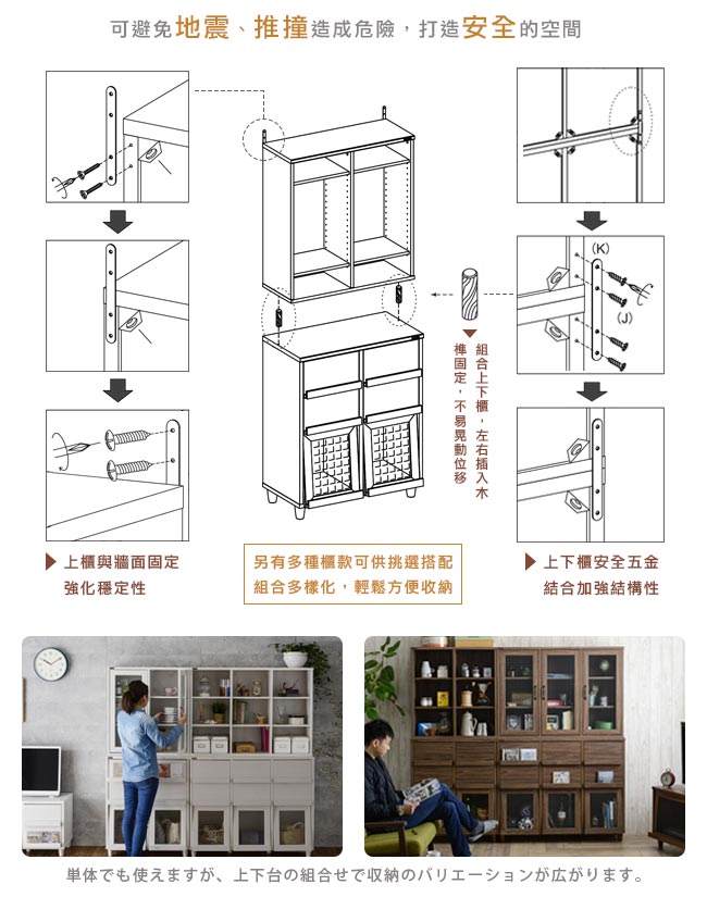 Sato NEFLAS時間旅人四抽二門收納書櫃-W75*D39.5*H92 cm