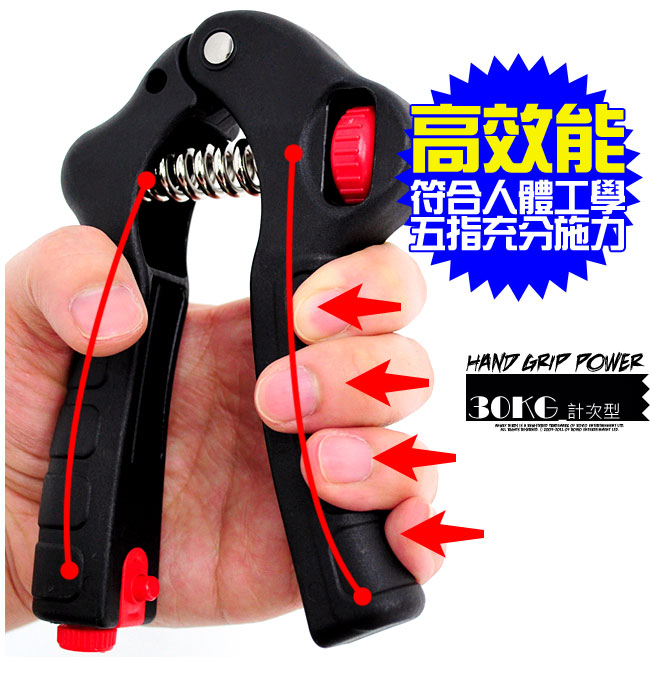 HAND GRIP可調阻計次握力器(10-30KG)