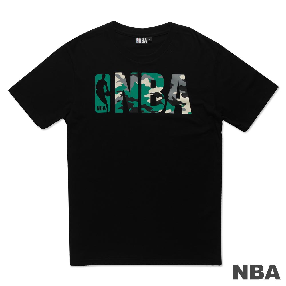 NBA-美國職籃LOGO迷彩印花短袖T恤-黑(男)