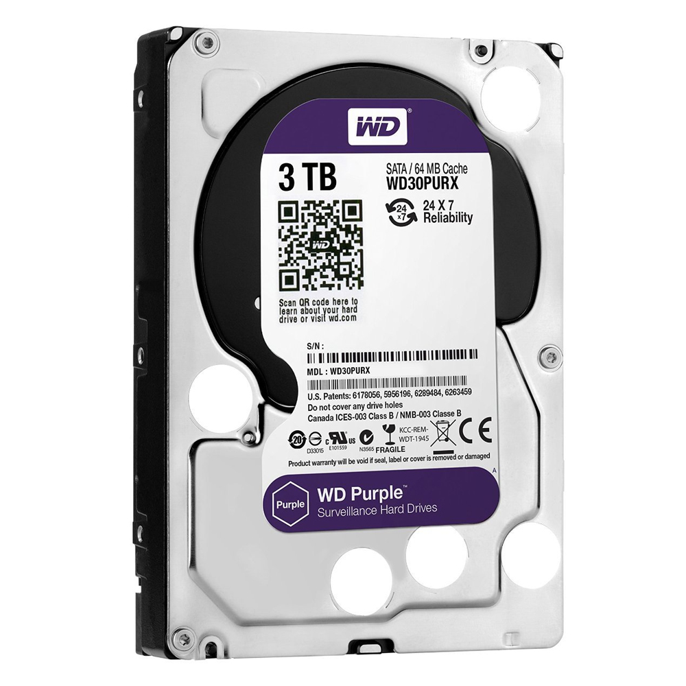 WD 紫標 3TB 3.5吋監控系統硬碟(WD30PURZ)