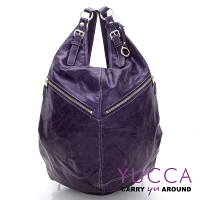 YUCCA - 牛皮多功能後/肩背包 -紫色 D0082007C66