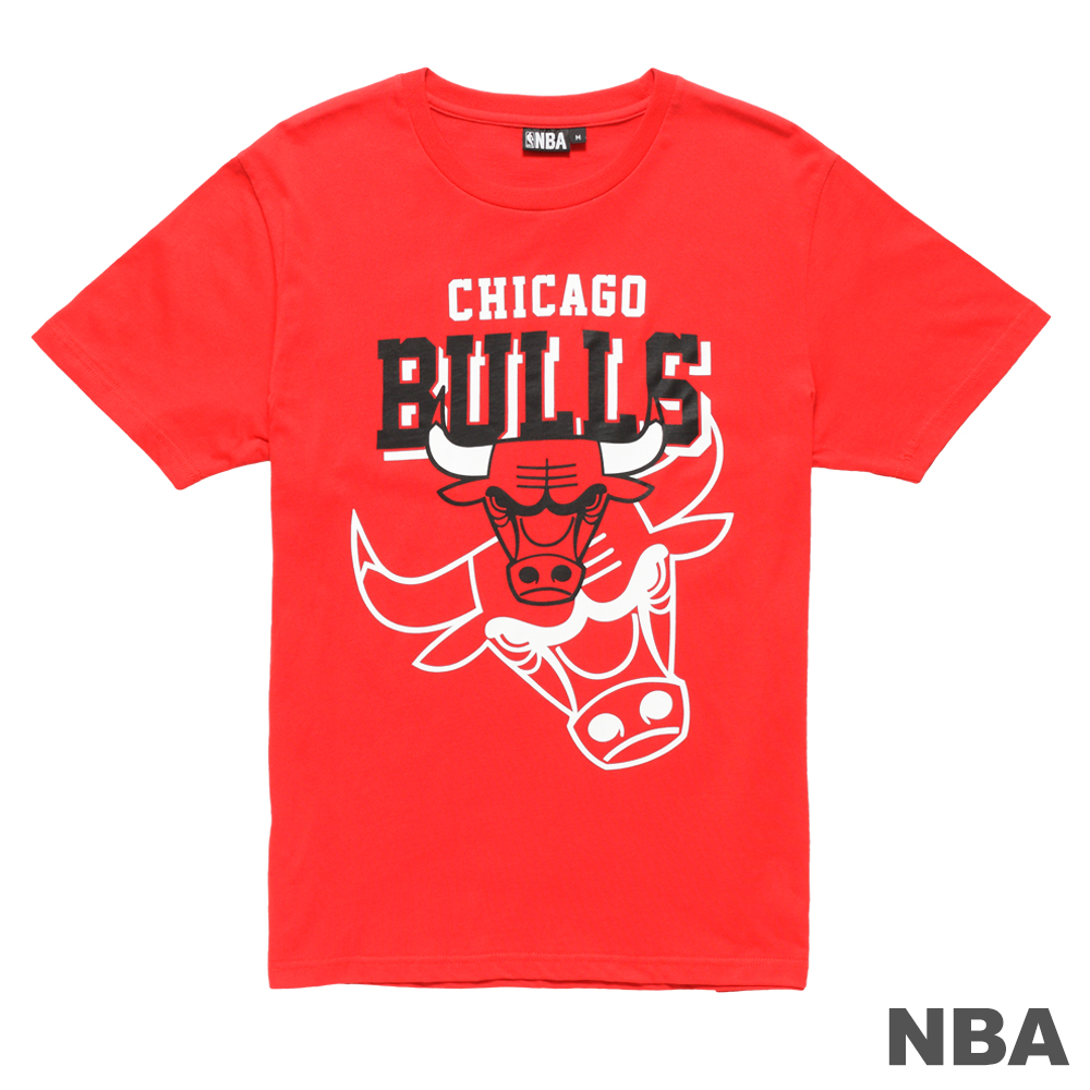 NBA-芝加哥公牛隊配色印花純棉T恤-紅 (男)