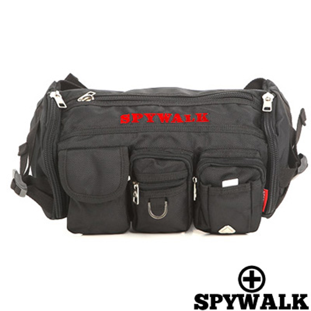 SPYWALK - 帥氣有型多功能2用斜背大腰包-紅色