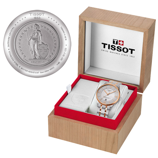 TISSOT 天梭 杜魯爾限定 80動力儲存機械腕錶-銀x玫瑰金/42mm