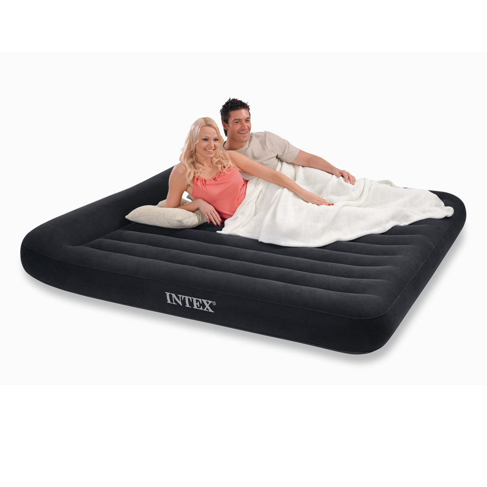 INTEX  舒適型  雙人特大植絨充氣床墊(寬183cm)-有頭枕 (66770)