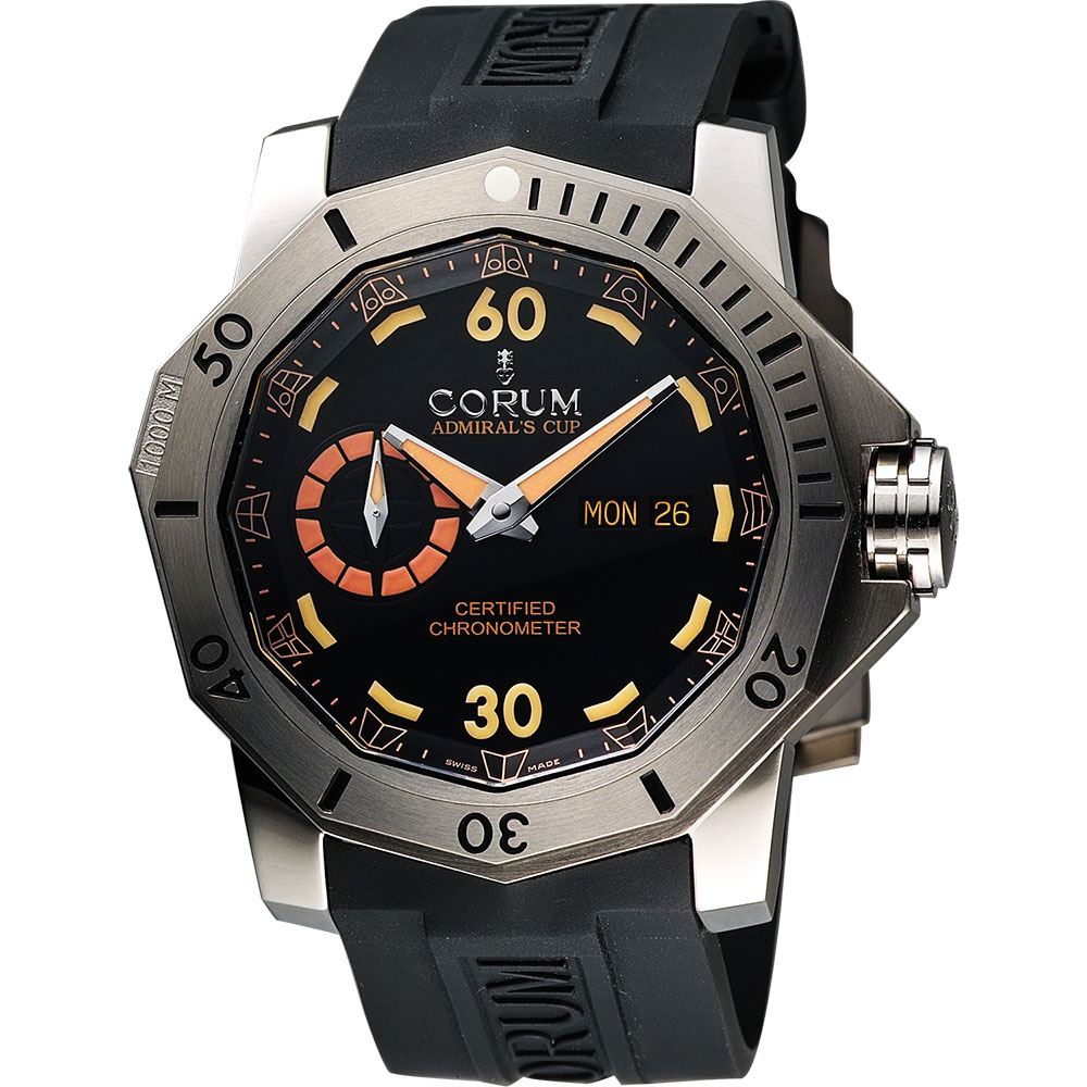 Corum 崑崙 海軍上將限量千米防水潛水機械腕錶-黑/48mm