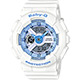 CASIO 卡西歐 Baby-G 粉嫩雙顯錶-藍x白/46mm product thumbnail 1