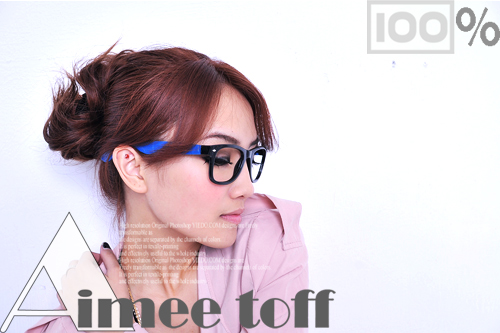 Aimee Toff 普普風原色設計師款膠框眼鏡(藍)