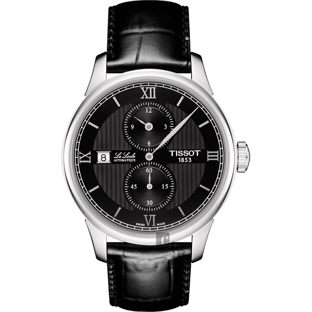 TISSOT 天梭 官方授權 LE LOCLE 力洛克雅仕機械腕錶-黑/40mm T0064281605802