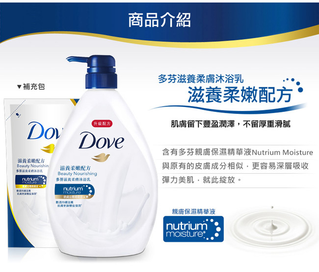 DOVE 多芬 滋養柔膚沐浴乳 - 滋養柔嫩配方補充包 650g