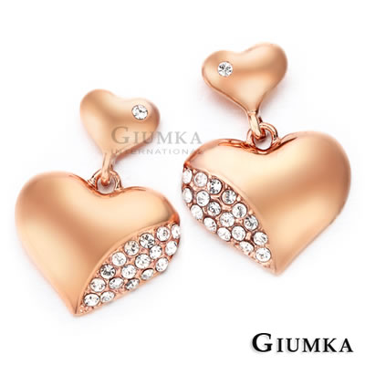 GIUMKA 甜蜜心跳耳環-玫金