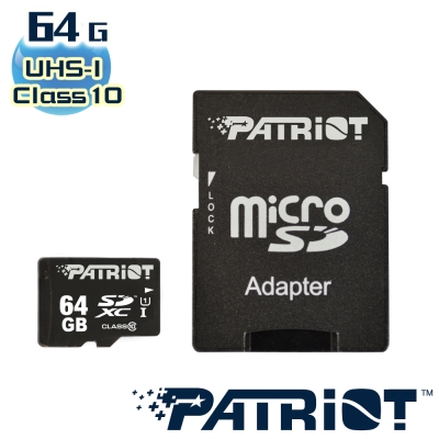 Patriot美商博帝 LX MicroSD C10 64G記憶卡組