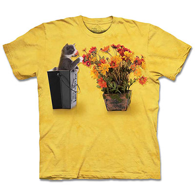 摩達客-美國The Mountain 花與小貓 兒童版純棉環保短袖T恤