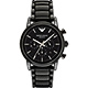 Emporio Armani Classic 陶瓷三眼計時腕錶-黑x44mm product thumbnail 1