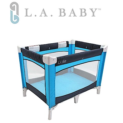 美國 L.A. Baby  攜帶式遊戲床(藍色)