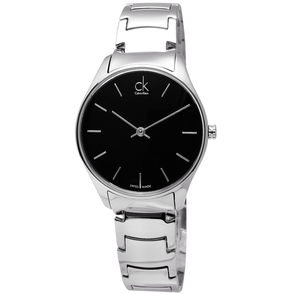 CK Classic 紐約前衛時尚不鏽鋼腕錶-黑/32mm