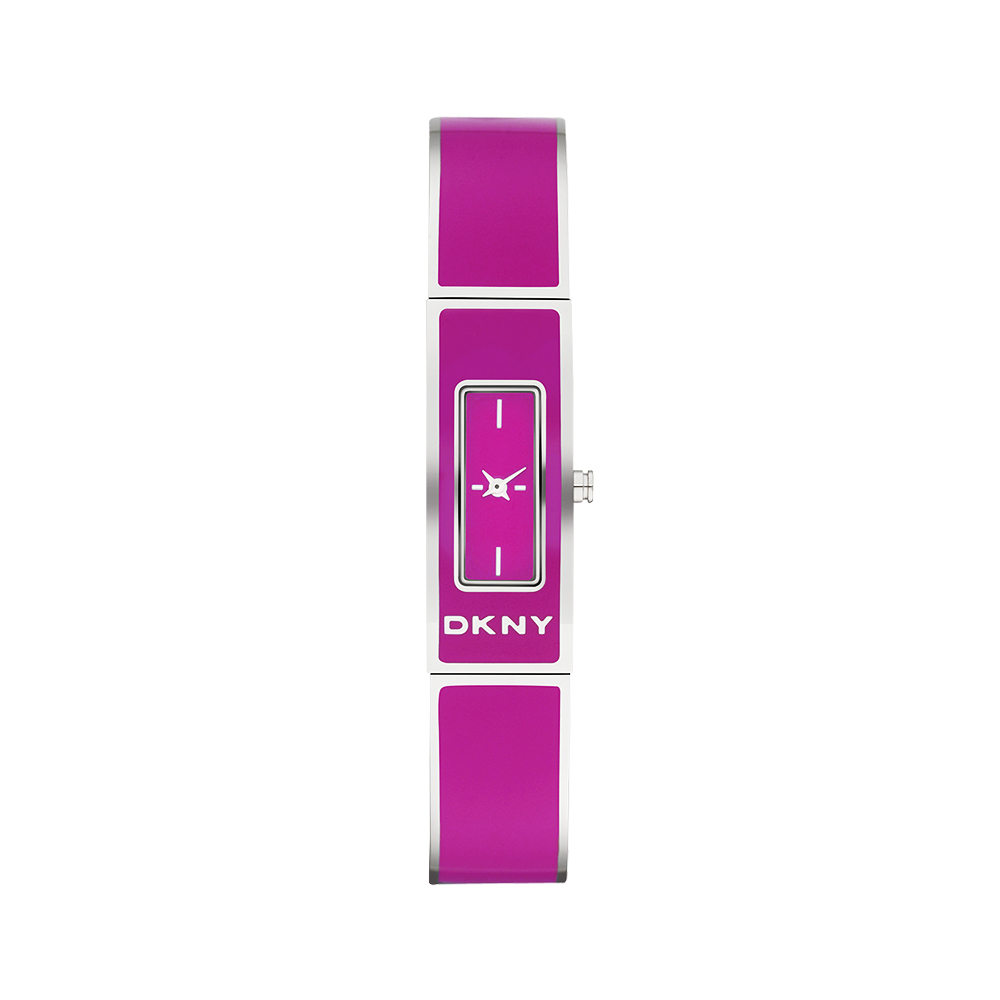 DKNY 時尚砝瑯手環腕錶-紫/13mm