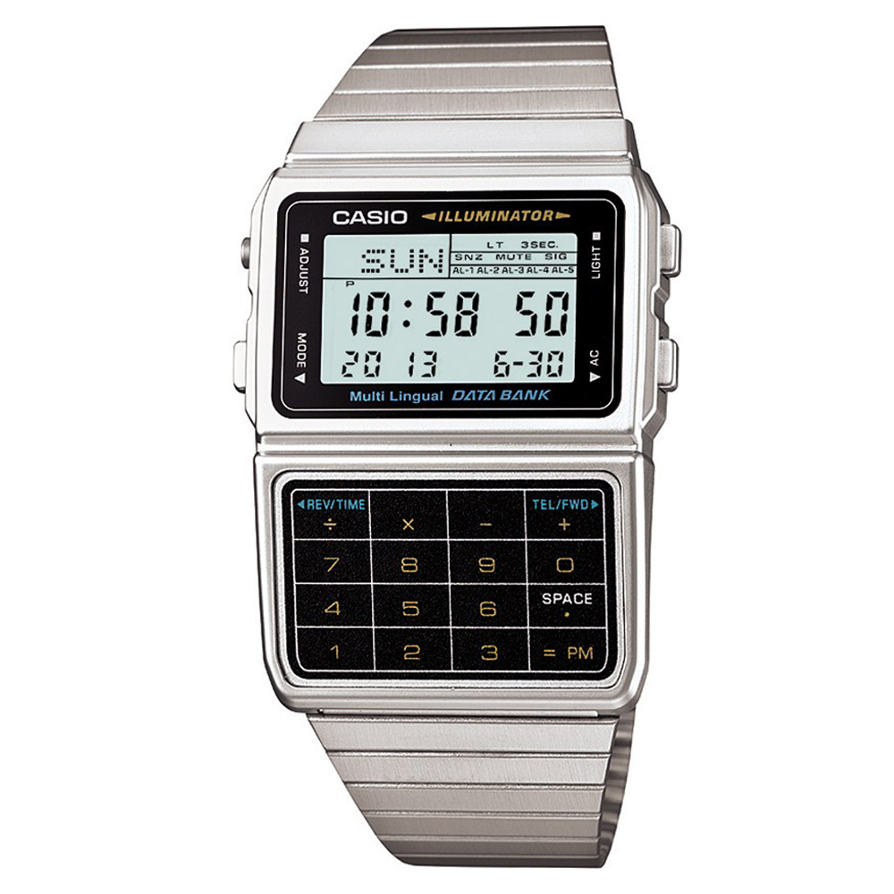 CASIO 復古經典數位計算機錶(DBC-611-1A)-銀色/44.2mm