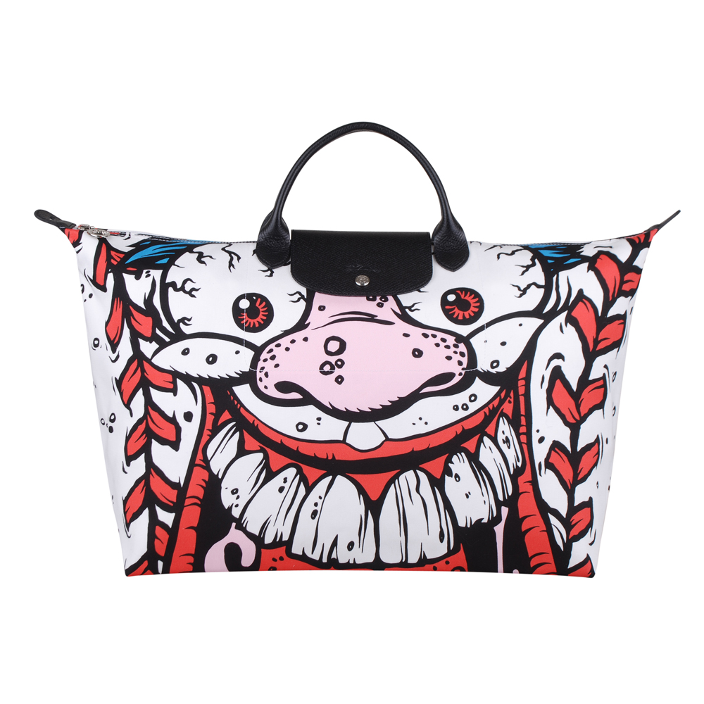 LONGCHAMP 聯名系列Jeremy Scott旅行袋(白)