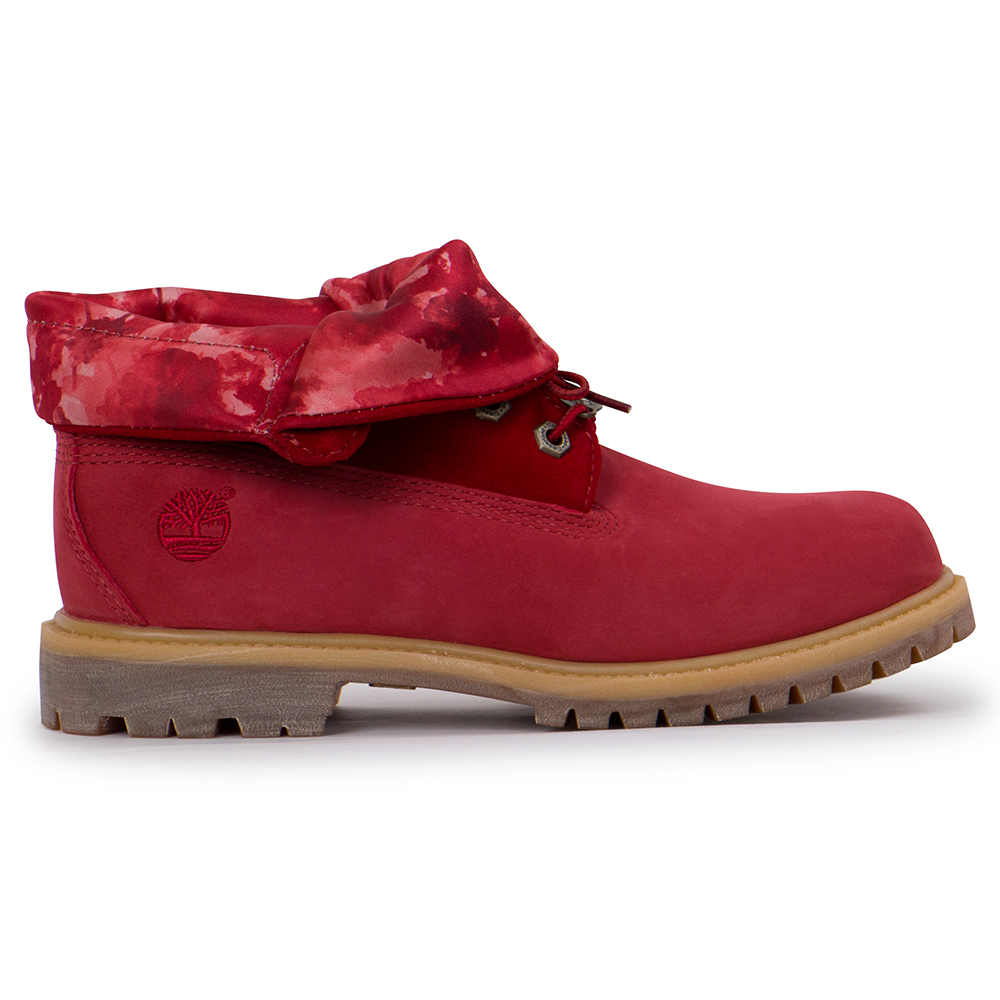 Timberland 女款紅色麂皮翻領中筒靴