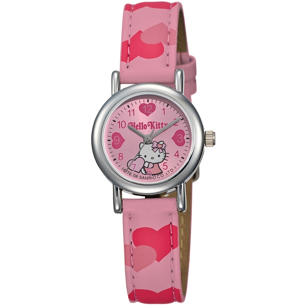 HELLO KITTY 凱蒂貓心心相印可愛手錶-粉紅/25mm