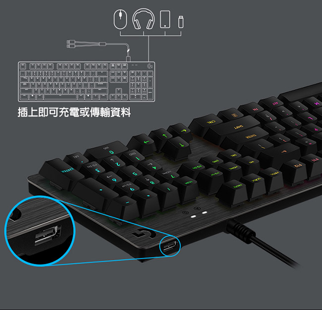 羅技 G512 RGB機械式遊戲鍵盤(青軸)