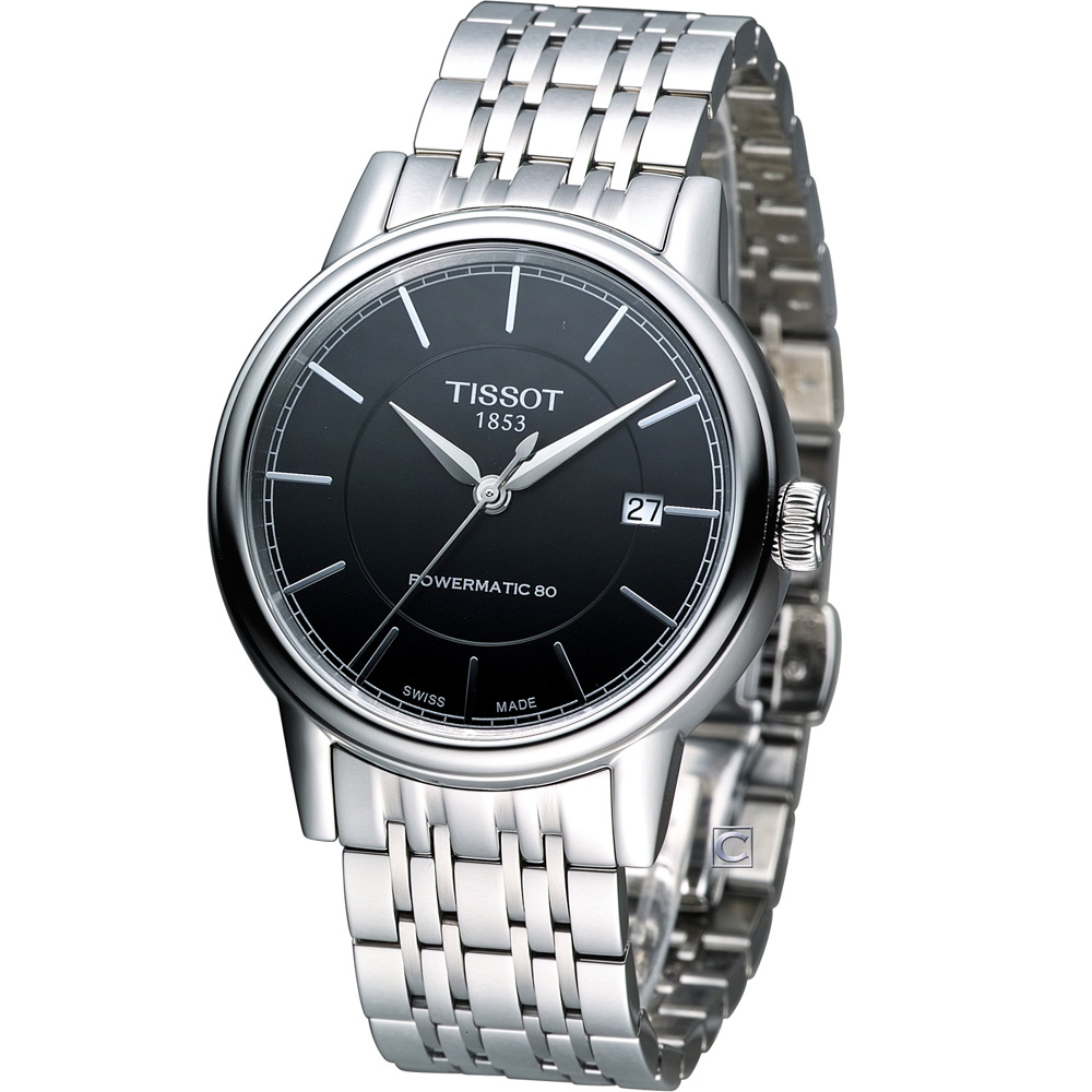 Tissot Carson 經典紳士機械錶-黑/39mm