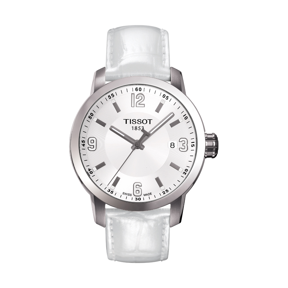 TISSOT 天梭 官方授權 PRC200 系列都會石英腕錶-白/39mm T0554101601700