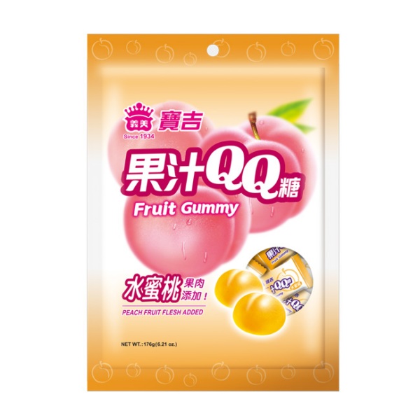 義美 寶吉果汁QQ糖-水蜜桃 (176g)