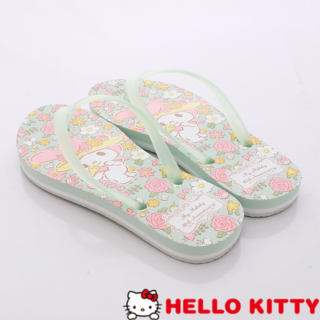 Hello Kitty-美樂蒂40週年紀念夾腳款-NI15070綠(女段)